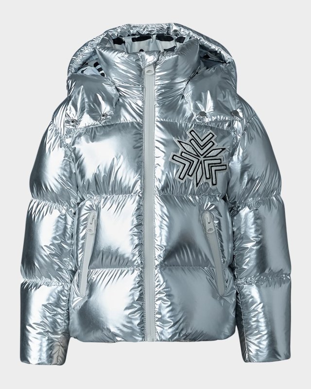 Kid's Metallic Down Puffer Jacket, Size 2-6